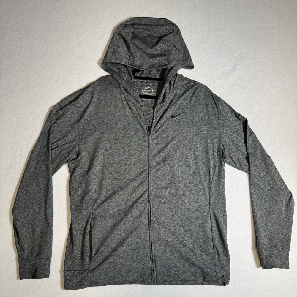 Nike‎ Dri-FIT Full Zip Hoodie Men’s L Gray Lightweight Athletic Jacket